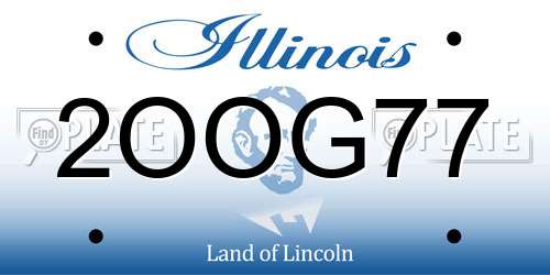 2OOG77 Illinois License Plate