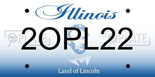 2OPL22 Illinois License Plate
