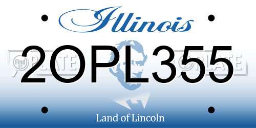 2OPL355 Illinois License Plate