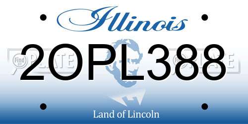 2OPL388 Illinois License Plate