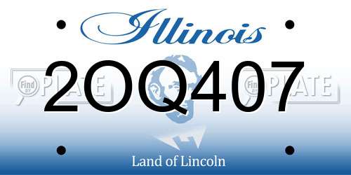 2OQ407 Illinois License Plate