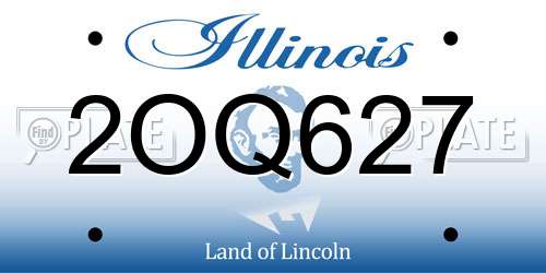 2OQ627 Illinois License Plate