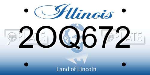 2OQ672 Illinois License Plate
