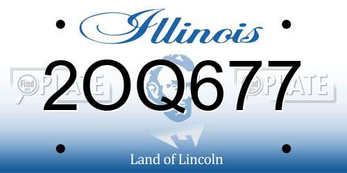 2OQ677 Illinois License Plate