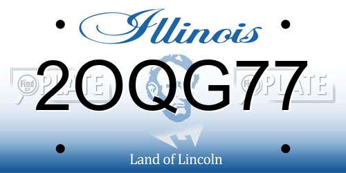 2OQG77 Illinois License Plate