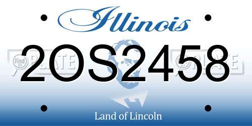2OS2458 Illinois License Plate