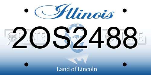2OS2488 Illinois License Plate