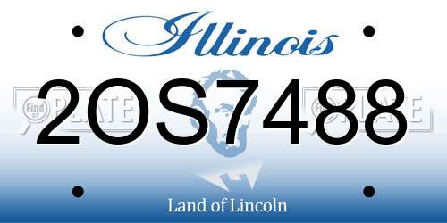 2OS7488 Illinois License Plate