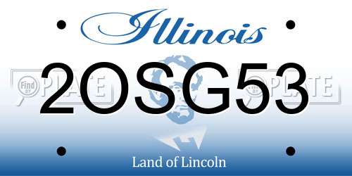 2OSG53 Illinois License Plate