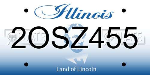2OSZ455 Illinois License Plate