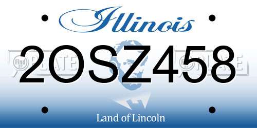 2OSZ458 Illinois License Plate