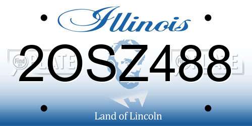 2OSZ488 Illinois License Plate