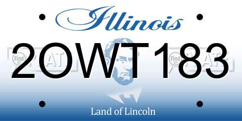 2OWT183 Illinois License Plate