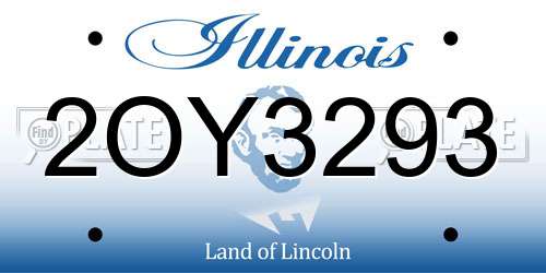 2OY3293 Illinois License Plate