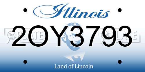 2OY3793 Illinois License Plate