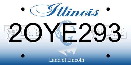2OYE293 Illinois License Plate