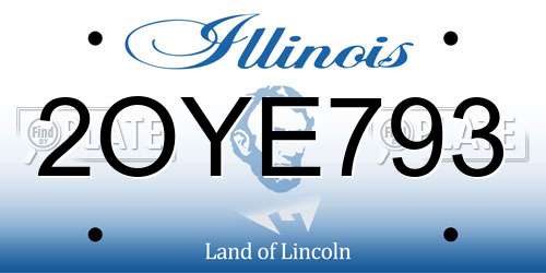 2OYE793 Illinois License Plate