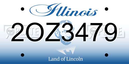 2OZ3479 Illinois License Plate
