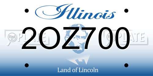 2OZ700 Illinois License Plate