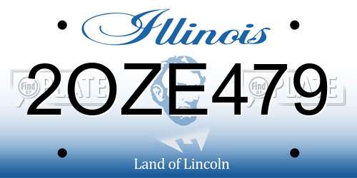 2OZE479 Illinois License Plate