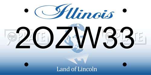 2OZW33 Illinois License Plate