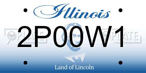 2P00W1 Illinois License Plate