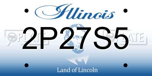 2P27S5 Illinois License Plate