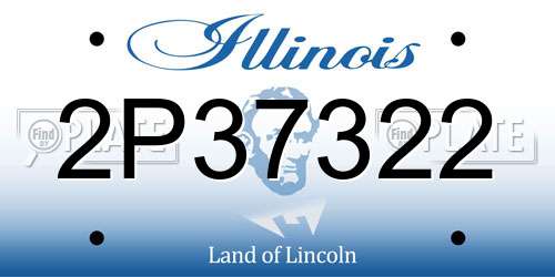 2P37322 Illinois License Plate