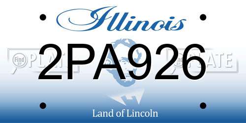 2PA926 Illinois License Plate