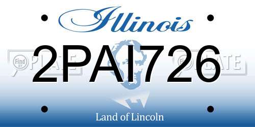 2PAI726 Illinois License Plate