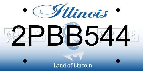 2PBB544 Illinois License Plate
