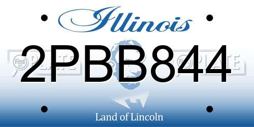 2PBB844 Illinois License Plate