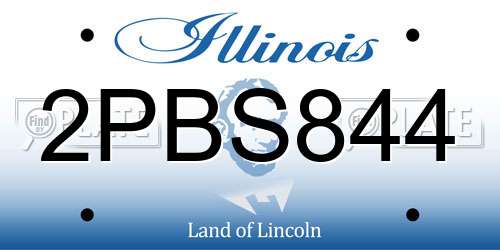 2PBS844 Illinois License Plate