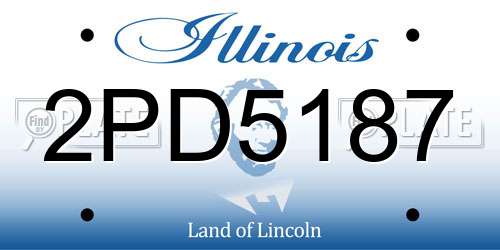 2PD5187 Illinois License Plate