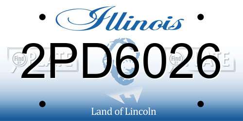 2PD6026 Illinois License Plate