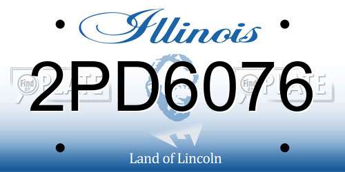 2PD6076 Illinois License Plate