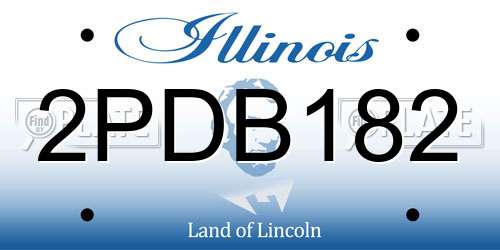 2PDB182 Illinois License Plate