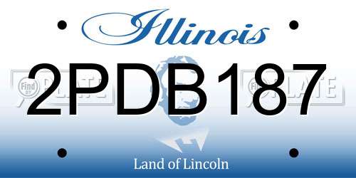 2PDB187 Illinois License Plate