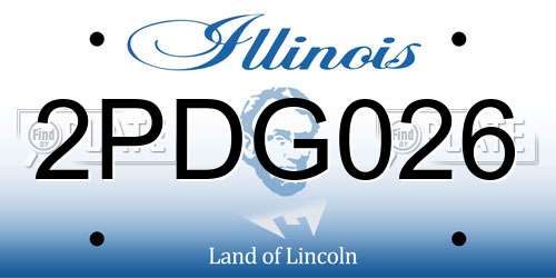 2PDG026 Illinois License Plate