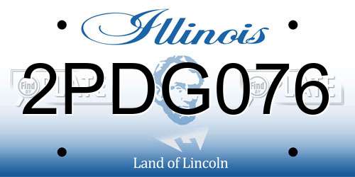 2PDG076 Illinois License Plate