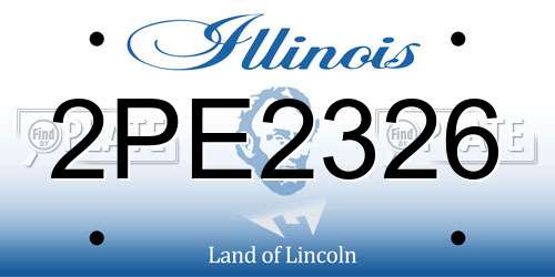 2PE2326 Illinois License Plate