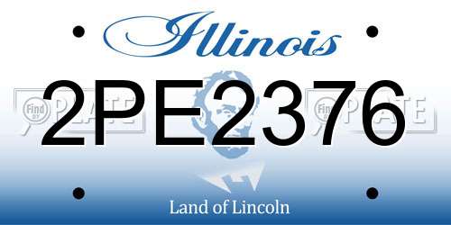 2PE2376 Illinois License Plate