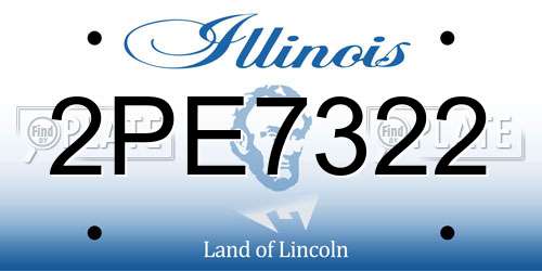 2PE7322 Illinois License Plate