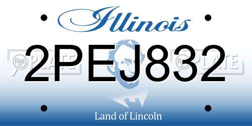 2PEJ832 Illinois License Plate
