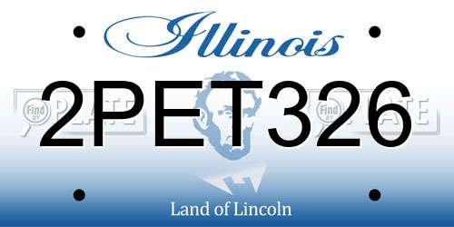 2PET326 Illinois License Plate