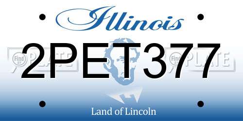 2PET377 Illinois License Plate