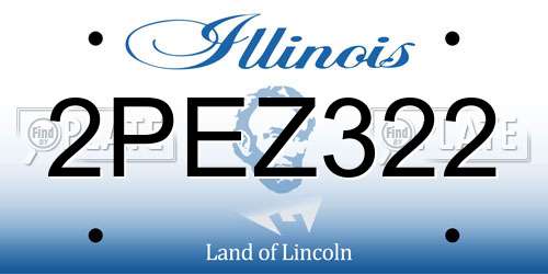 2PEZ322 Illinois License Plate