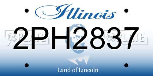 2PH2837 Illinois License Plate