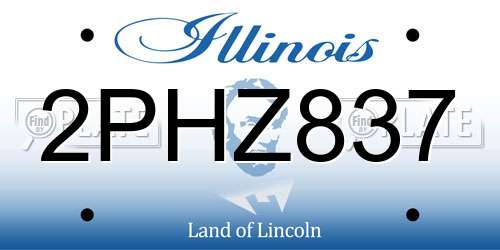 2PHZ837 Illinois License Plate