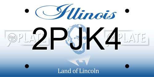 2PJK4 Illinois License Plate